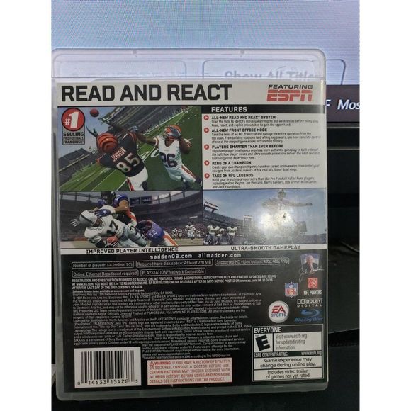 John Madden NFL Football 08 2008 Playstation 3‎ PS3 - Picture 5 of 5